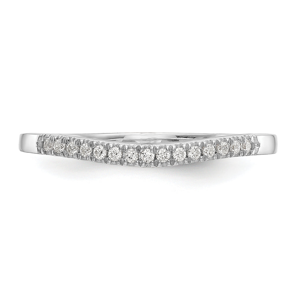 14K White Gold 1/5 carat Diamond Set of 2 Contoured Complete Wedding Bands