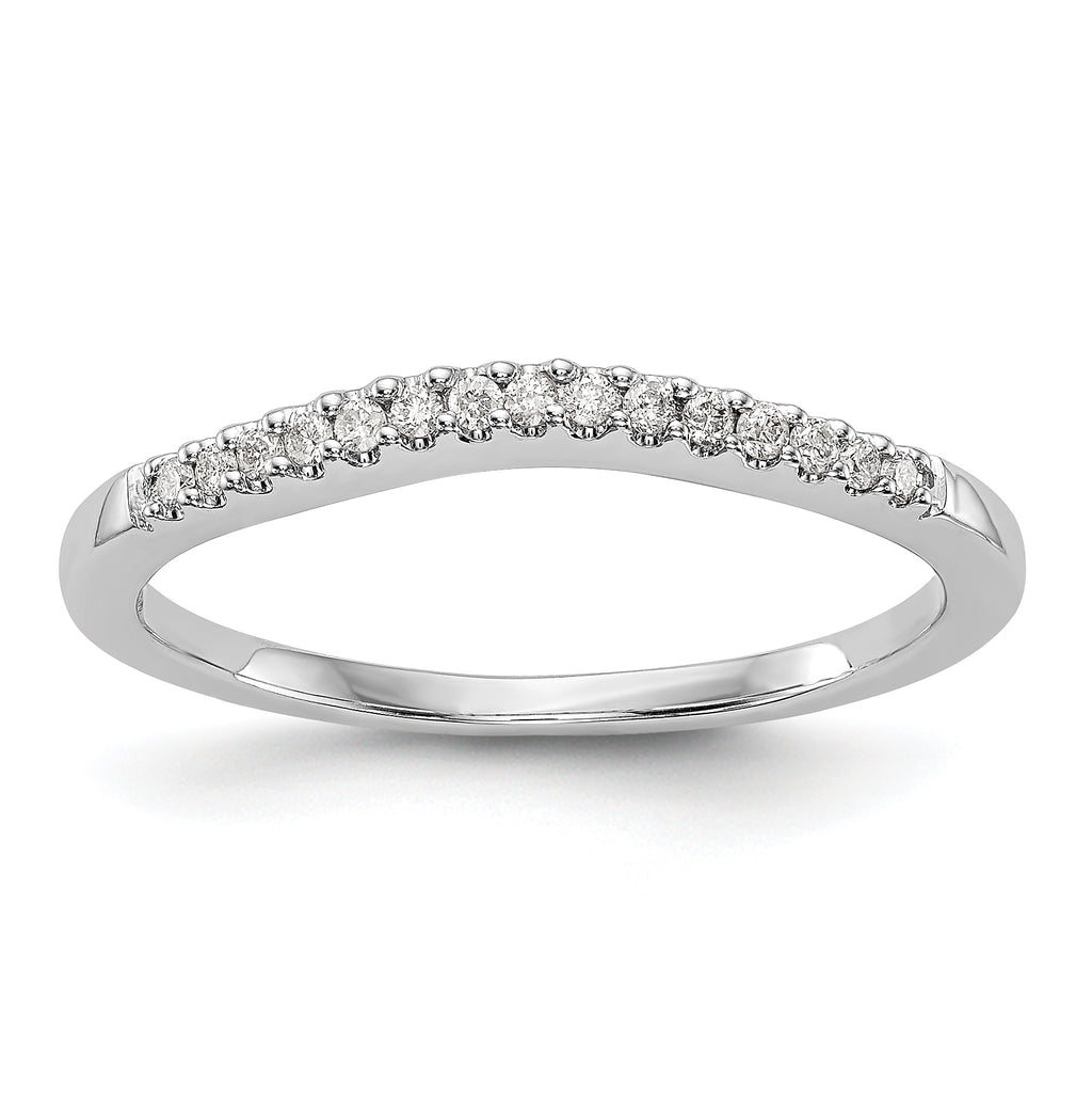 14K White Gold 1/5 carat Diamond Set of 2 Contoured Complete Wedding Bands