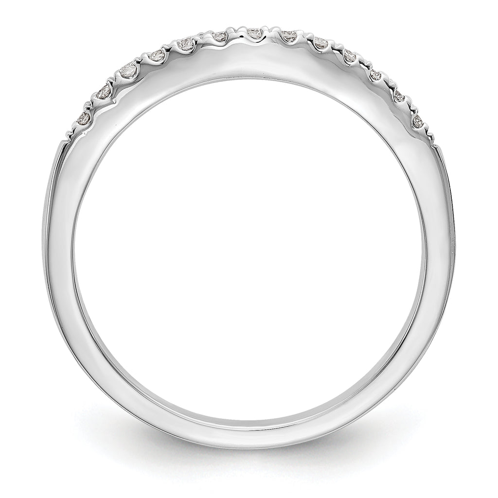 14K White Gold 1/3 carat Diamond Set of 2 Contoured Complete Wedding Bands