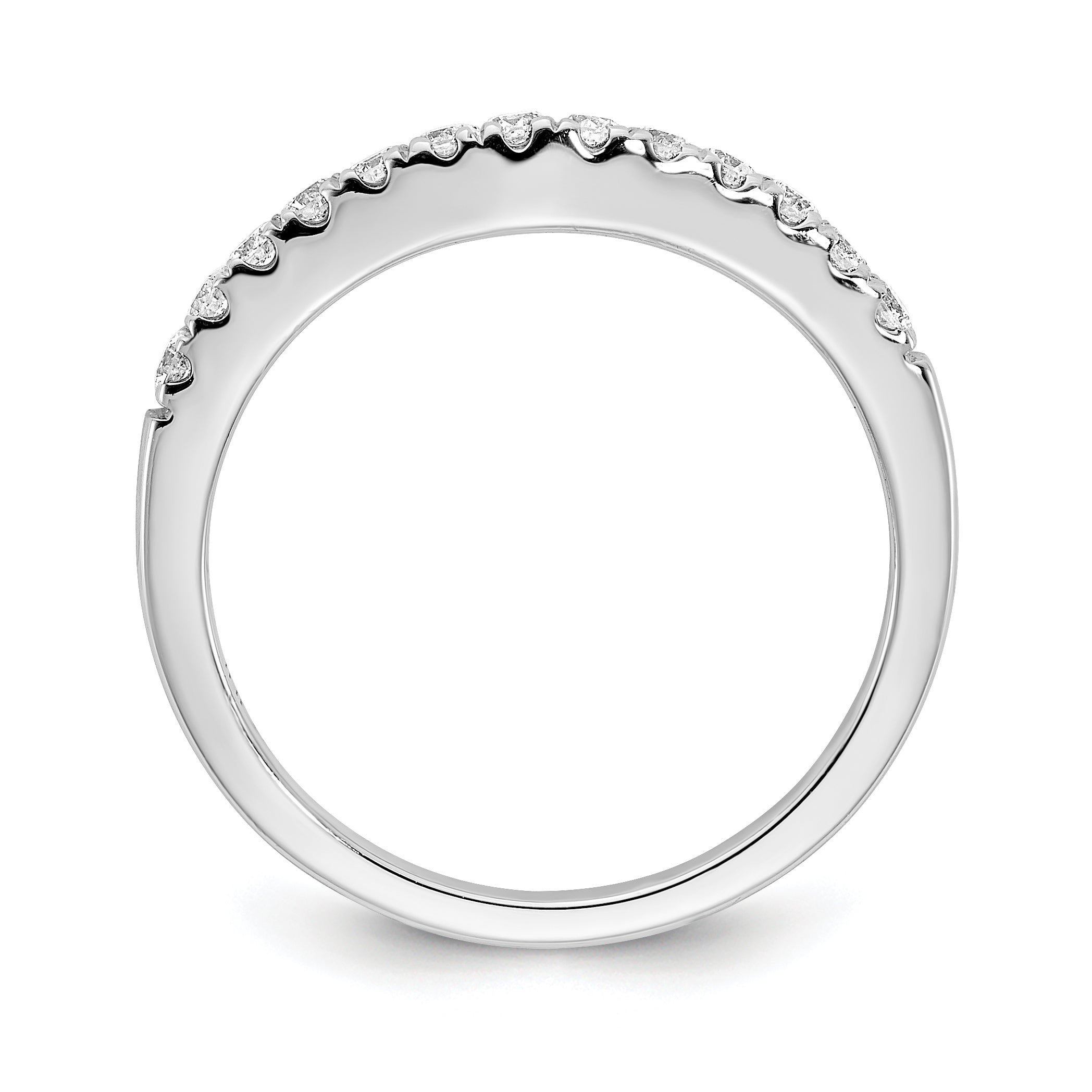 14K White Gold 5/8 carat Diamond Set of 2 Contoured Complete Wedding Bands Secondary image