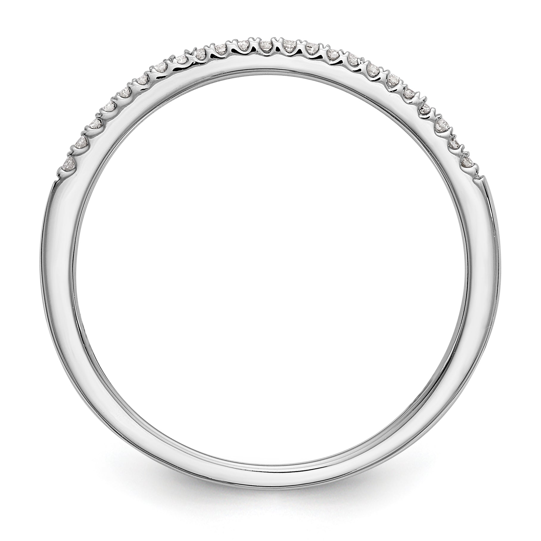14K White Gold Diamond Band - 7