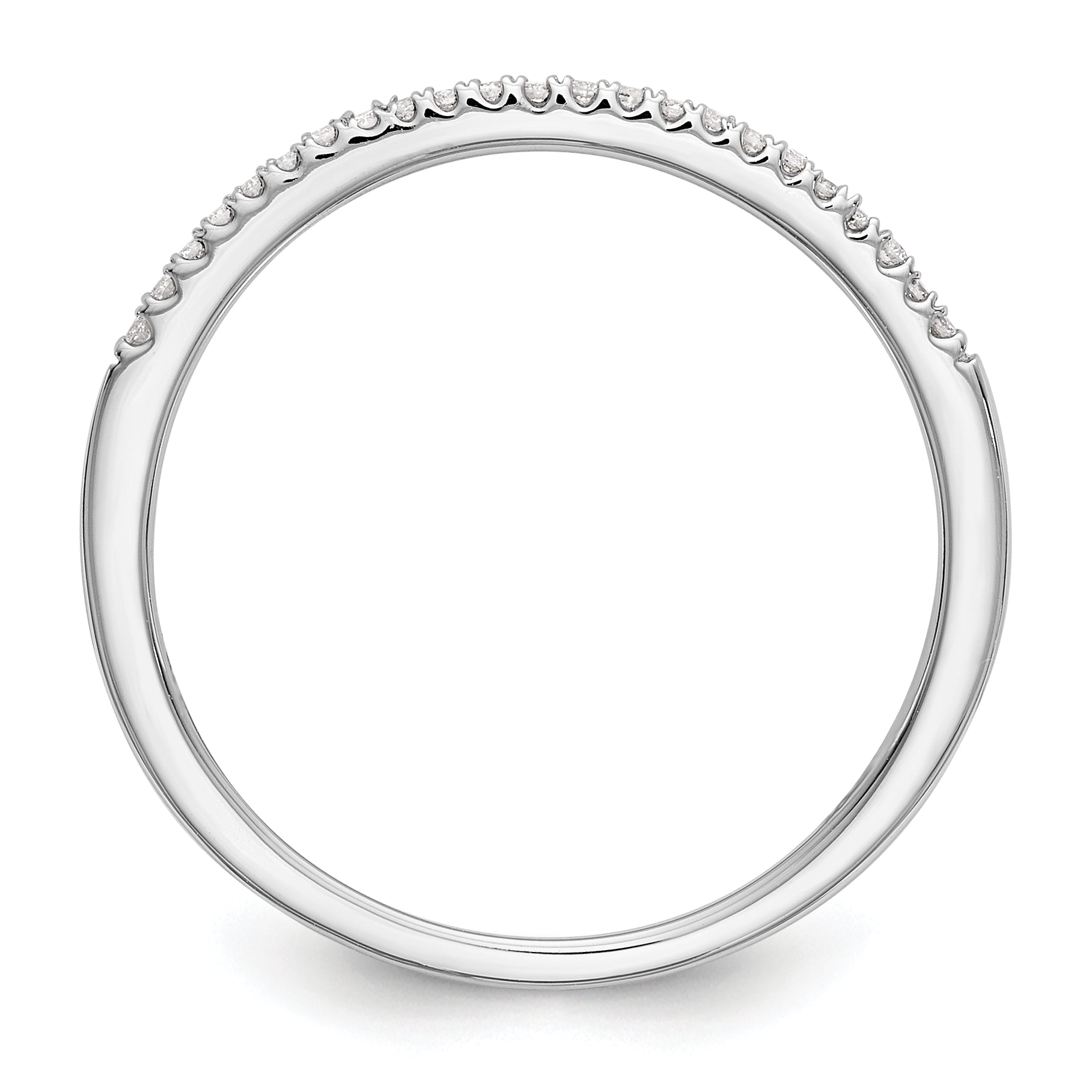 14K White Gold 1/10 carat Diamond Complete Wedding Band Secondary image