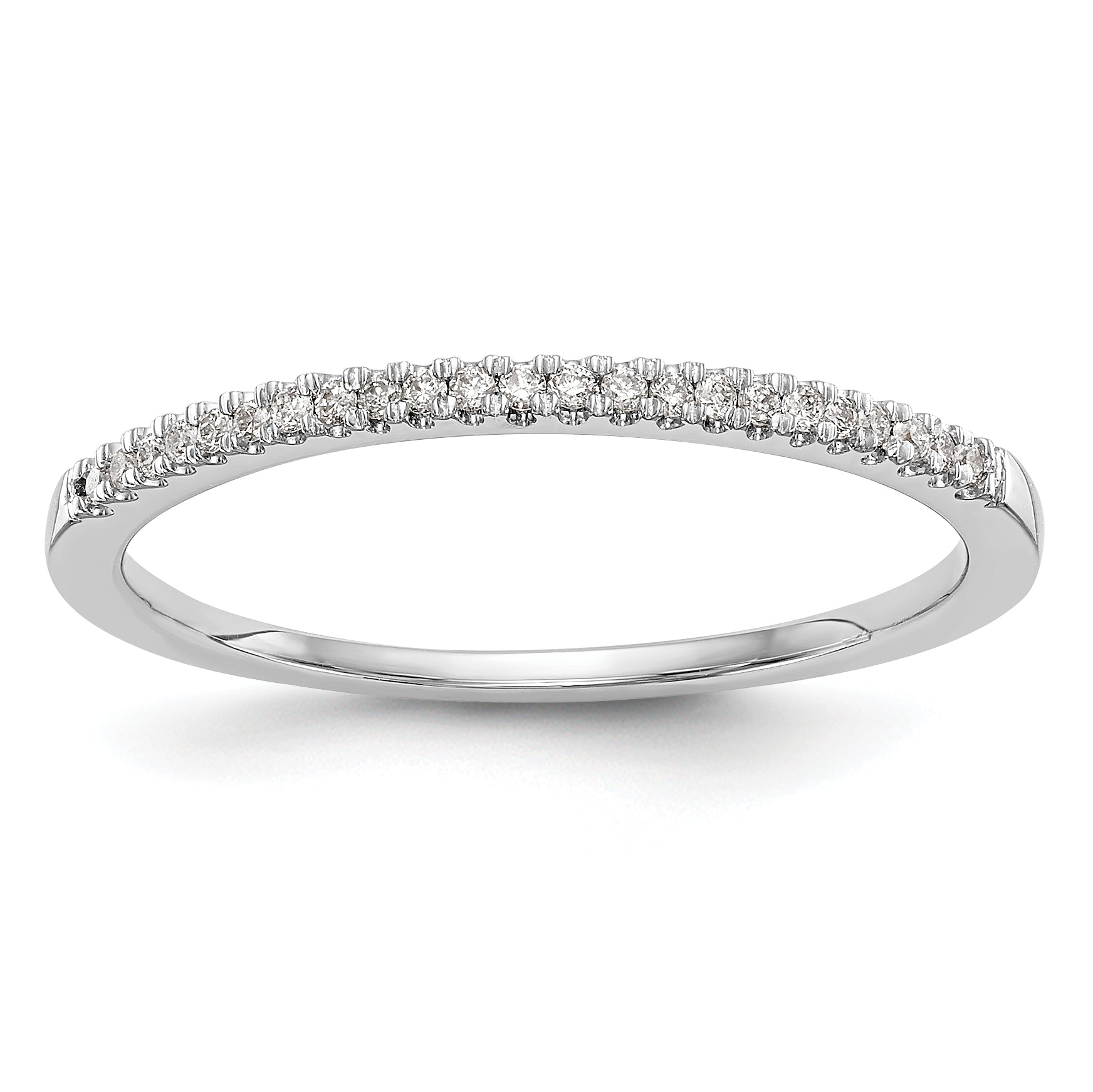 14K White Gold 1/10 carat Diamond Complete Wedding Band Main image