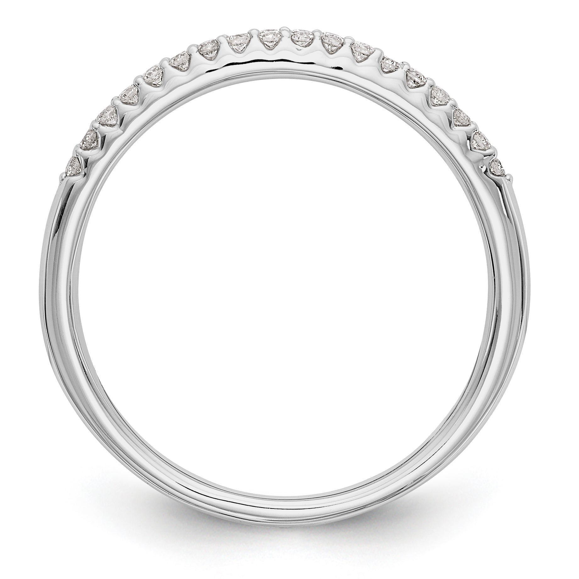 14K White Gold Diamond Band - 7