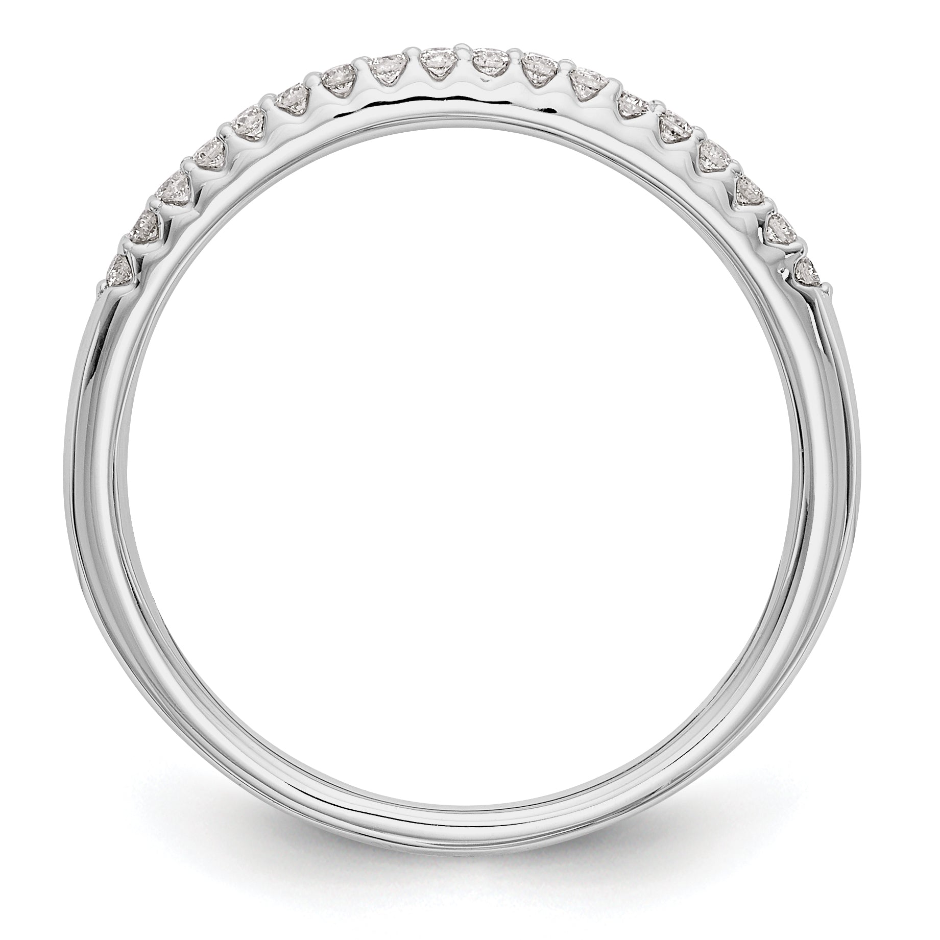 14K White Gold 1/8 carat Diamond Complete Wedding Band