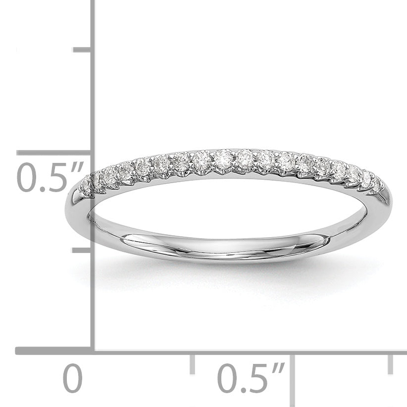 14K White Gold 1/8 carat Diamond Complete Wedding Band