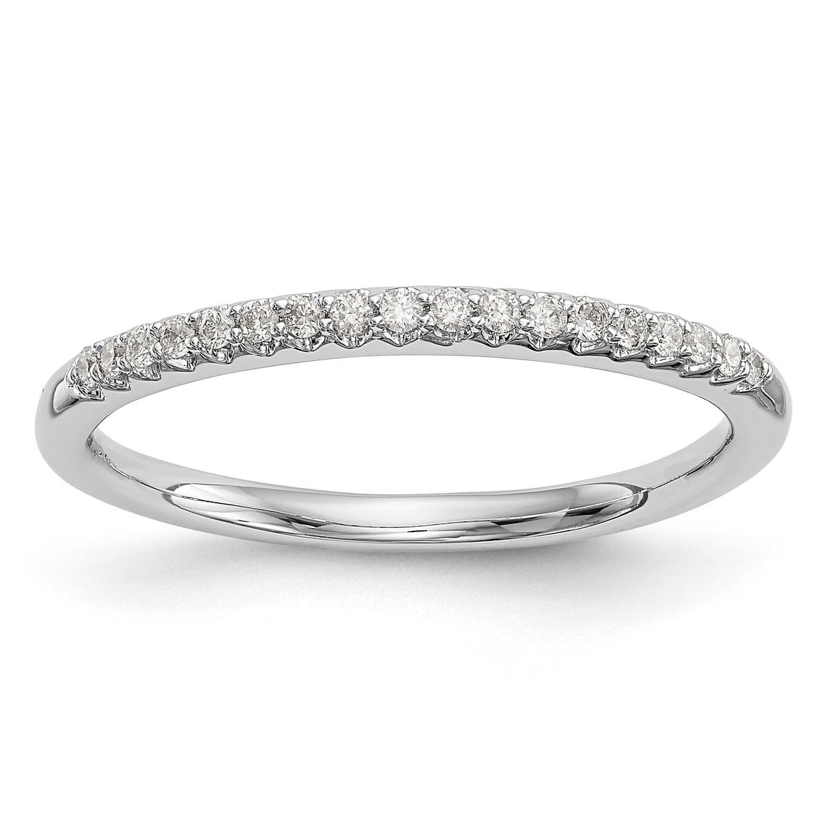 14K White Gold Diamond Band - 7