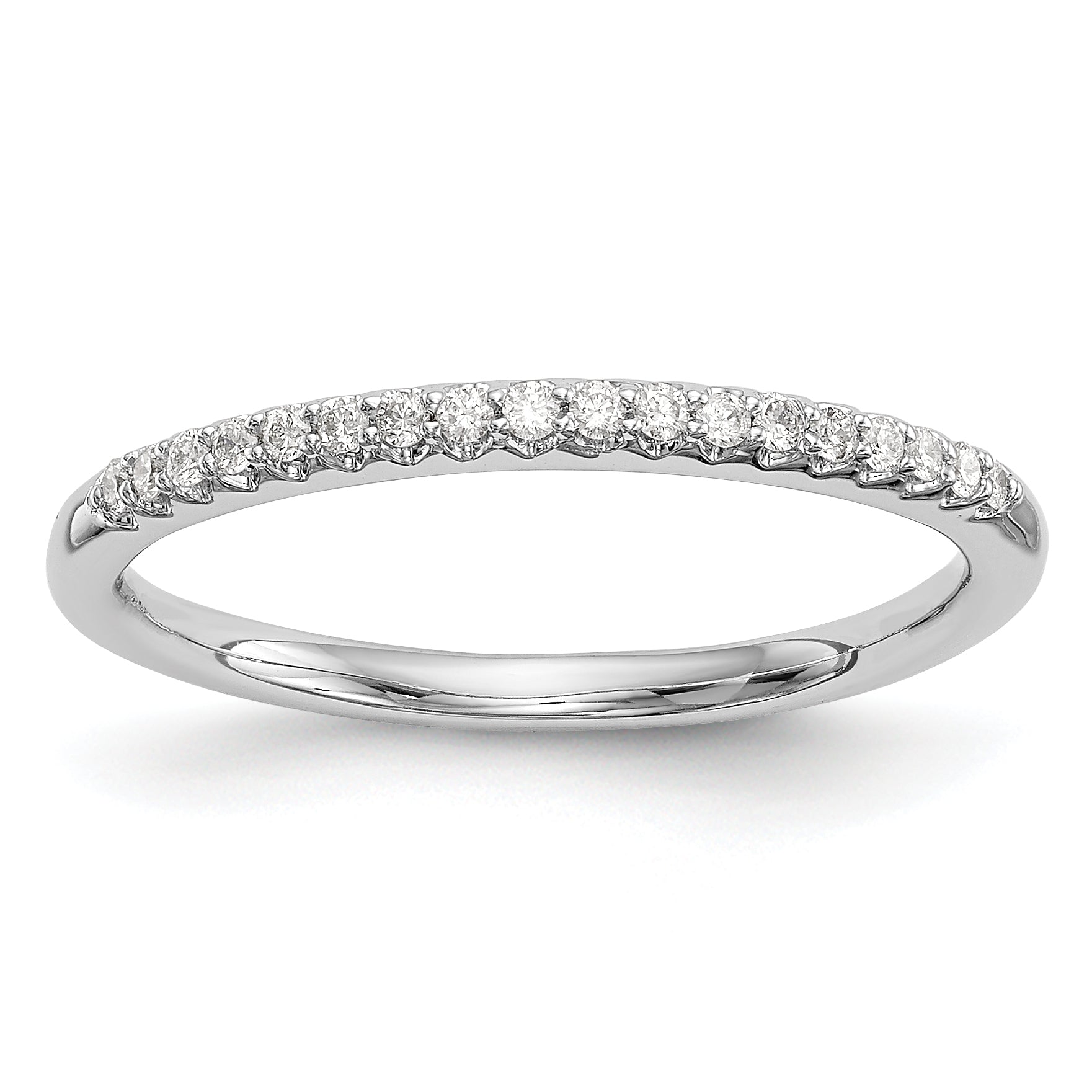 14K White Gold 1/8 carat Diamond Complete Wedding Band