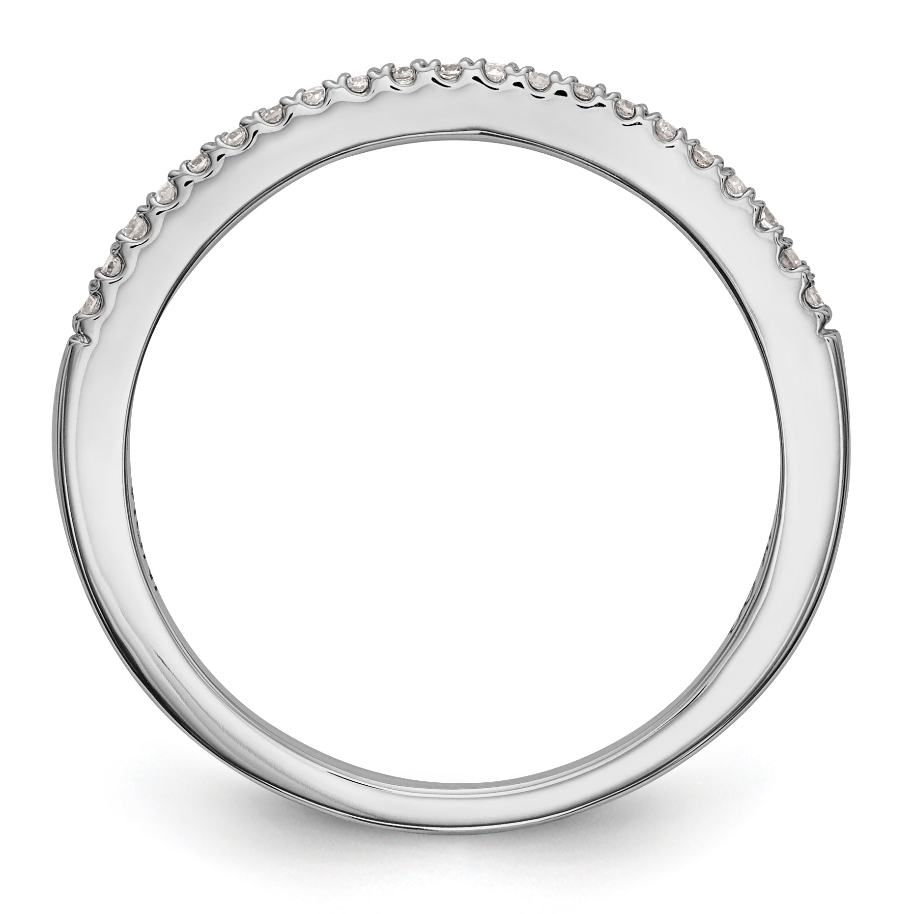 14K White Gold Diamond Band - 7