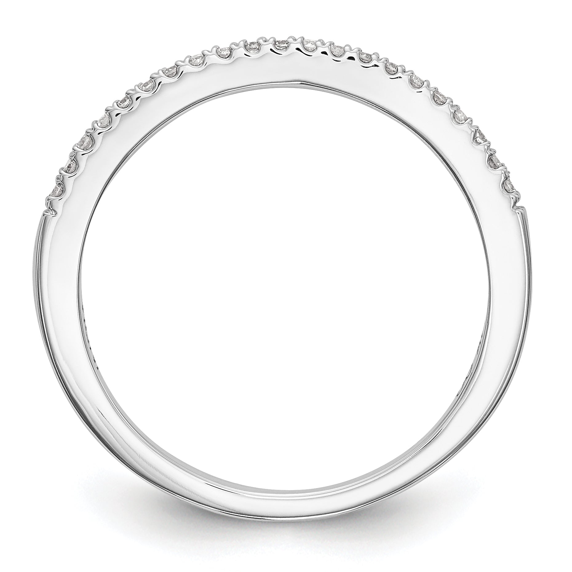 14K White Gold 1/6 carat Diamond Complete Wedding Band Secondary image