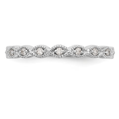 14K White Gold Diamond Band - 7