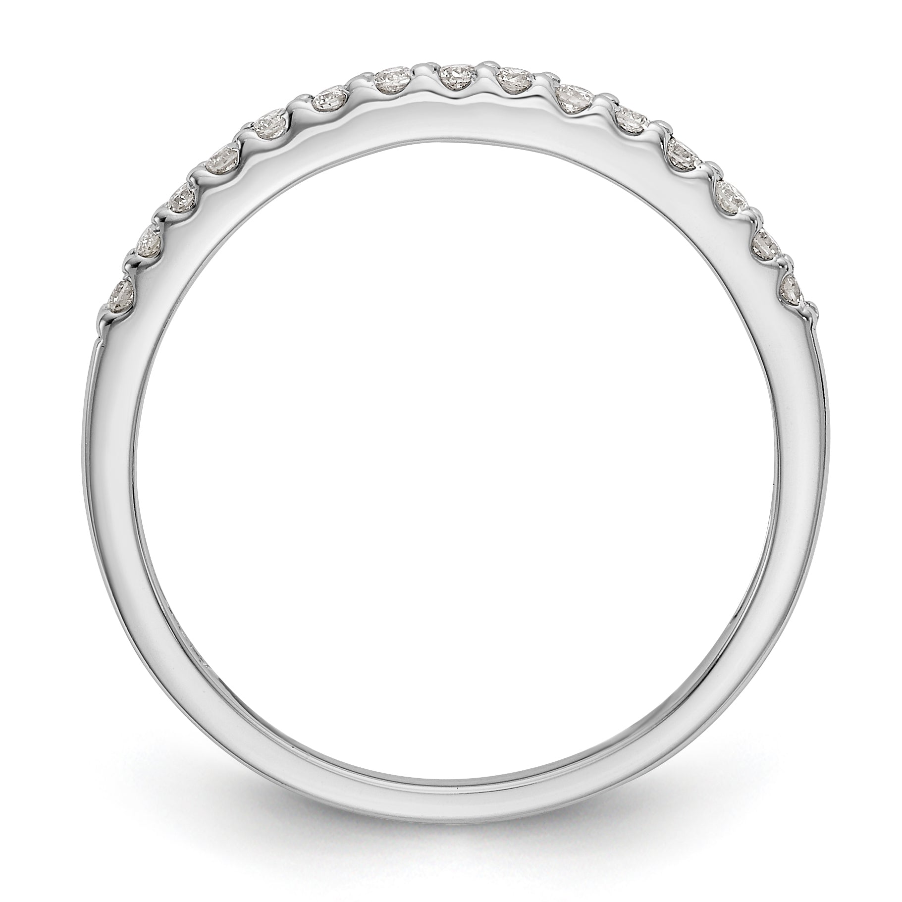 14K White Gold 1/8 carat Diamond Complete Wedding Band - 7