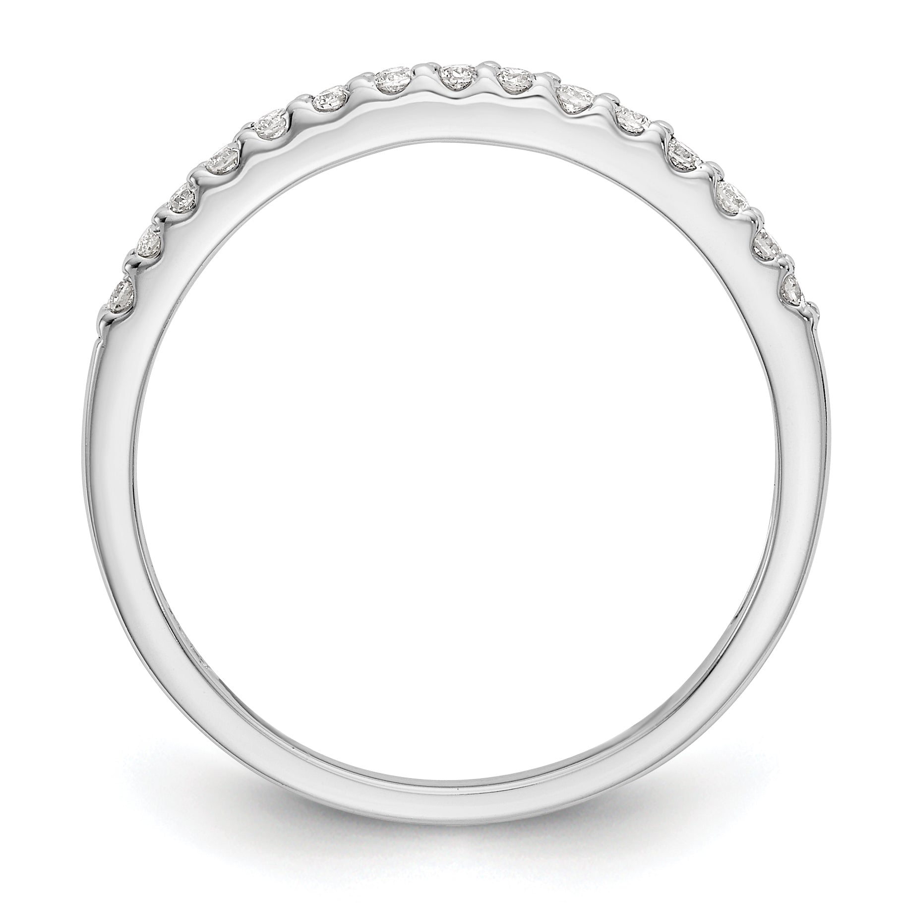 14K White Gold 1/8 carat Diamond Complete Wedding Band Secondary image