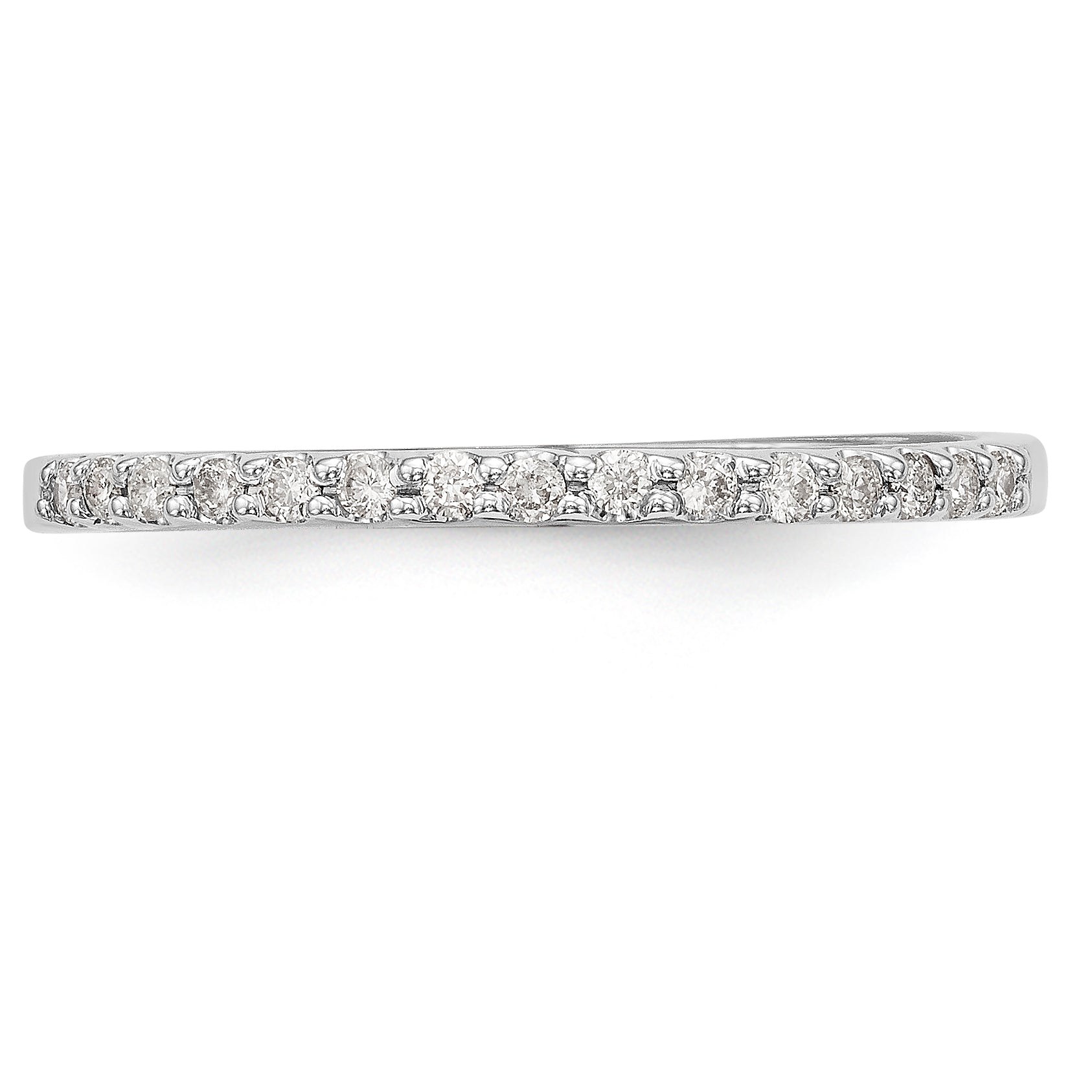 14K White Gold 1/8 carat Diamond Complete Wedding Band - 7