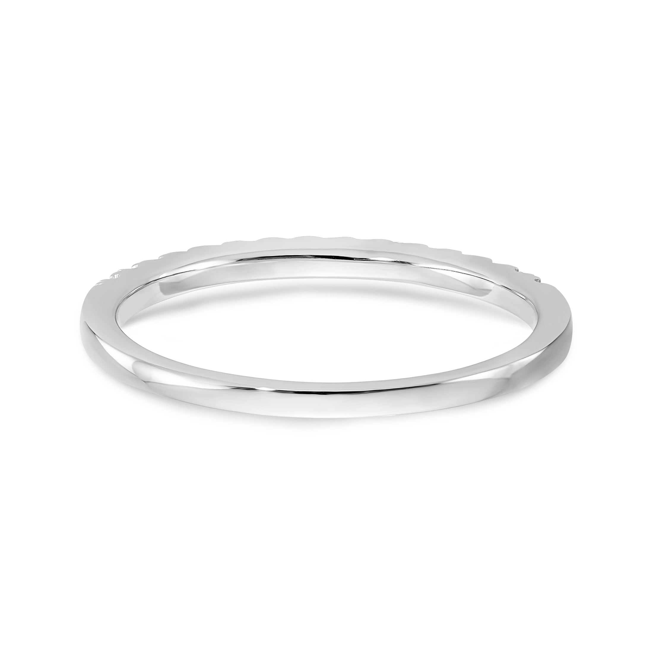 14K White Gold 1/8 carat Diamond Complete Wedding Band - 7