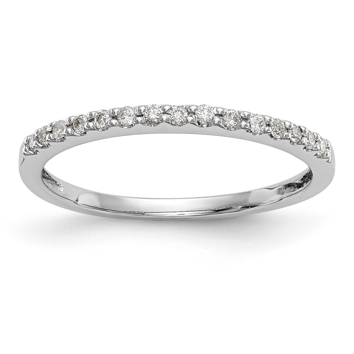 14K White Gold 1/8 carat Diamond Complete Wedding Band - 7