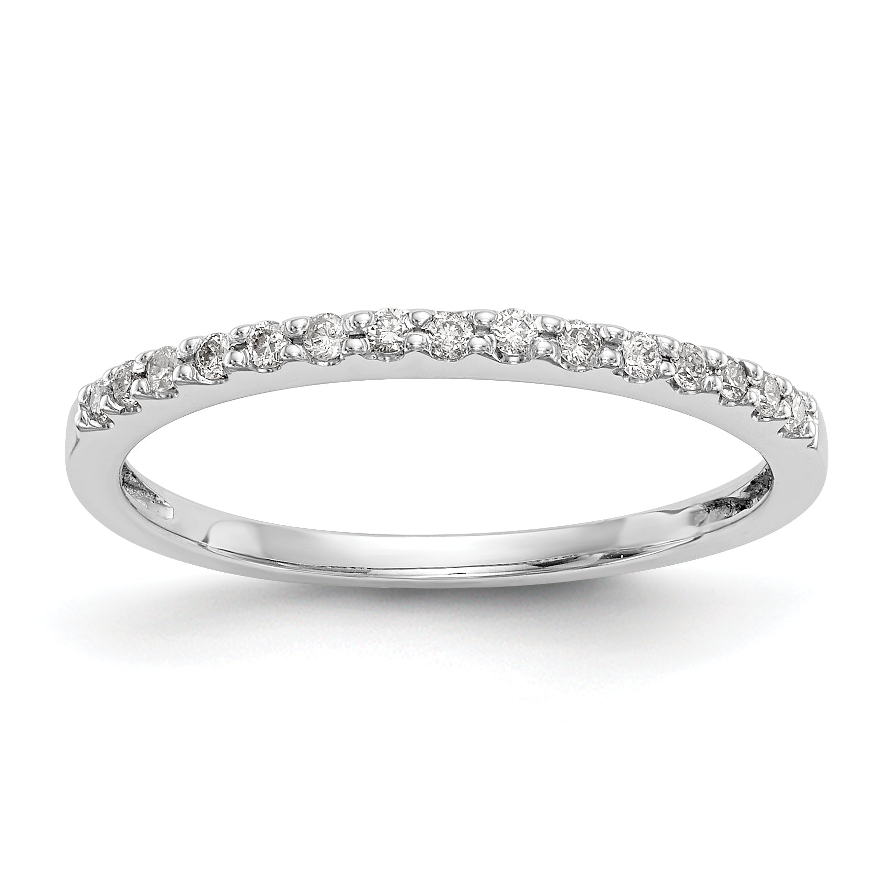 14K White Gold 1/8 carat Diamond Complete Wedding Band Main image