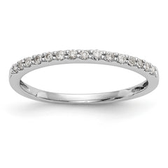 14K White Gold 1/8 carat Diamond Complete Wedding Band - 7