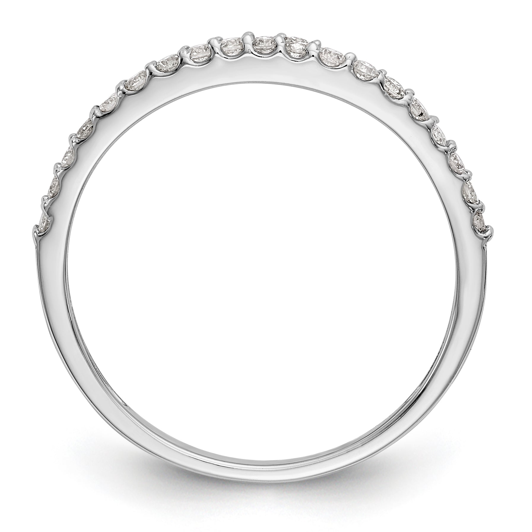 14K White Gold 1/5 carat Diamond Complete Wedding Band - 7