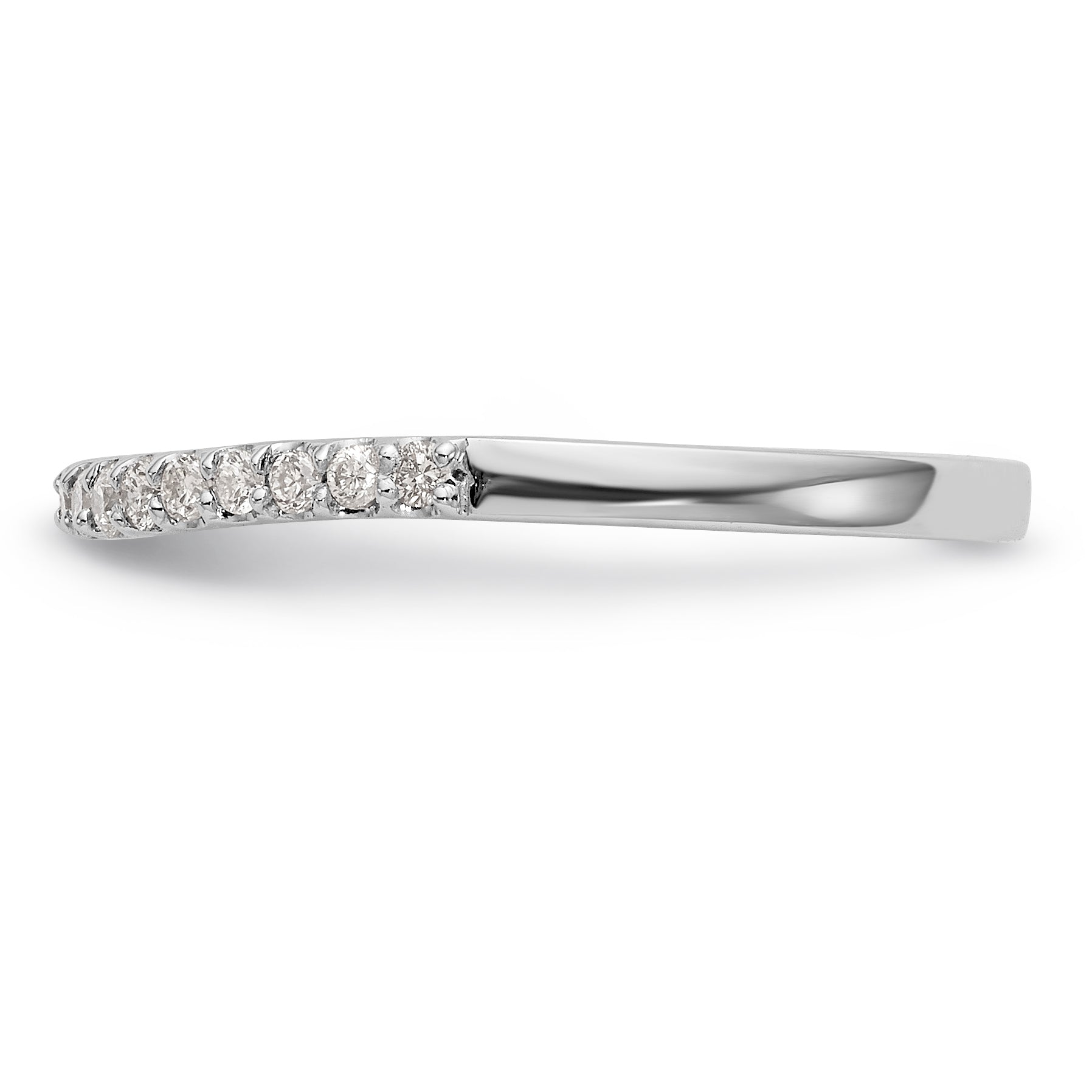 14K White Gold 1/5 carat Diamond Complete Wedding Band - 7