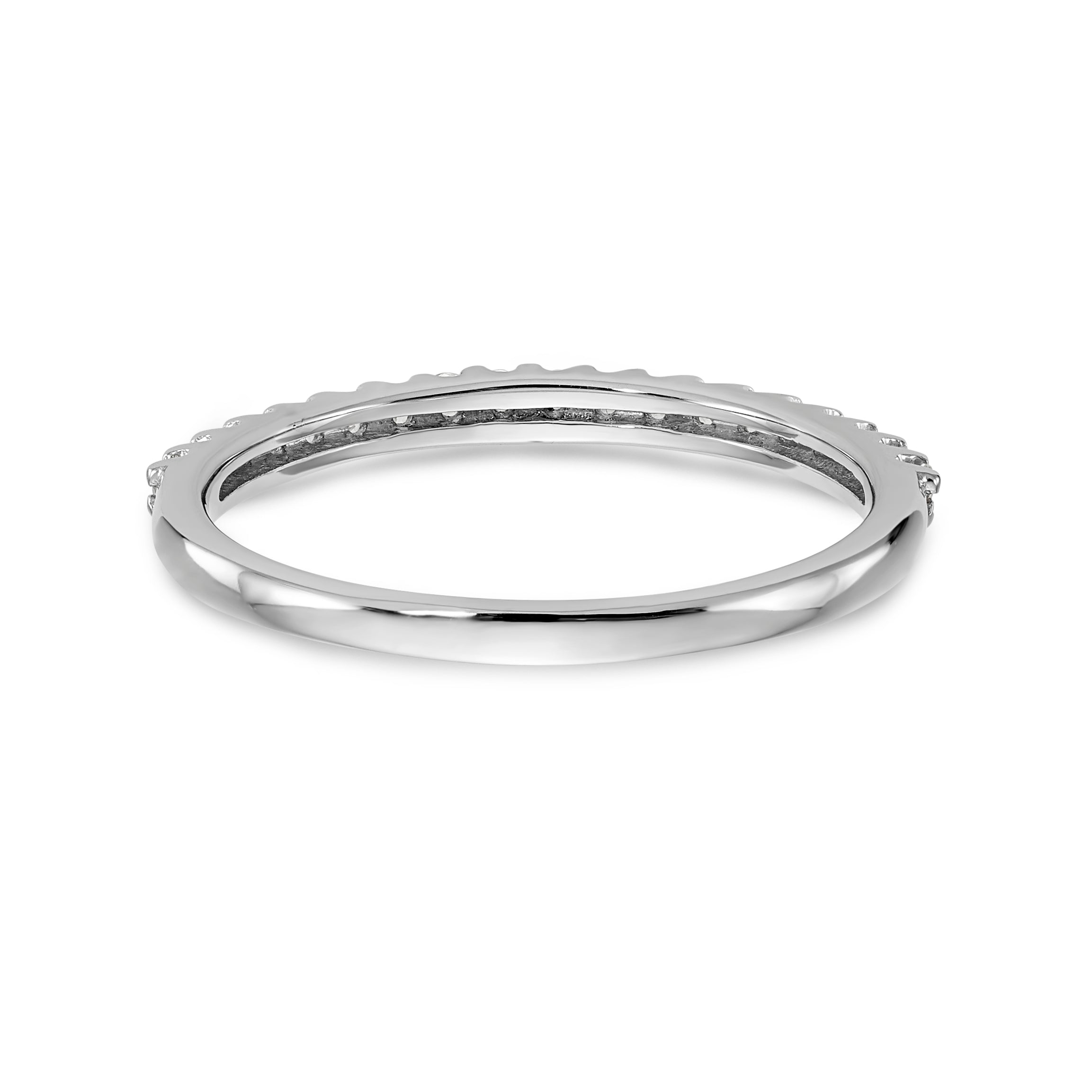 14K White Gold 1/5 carat Diamond Complete Wedding Band - 7