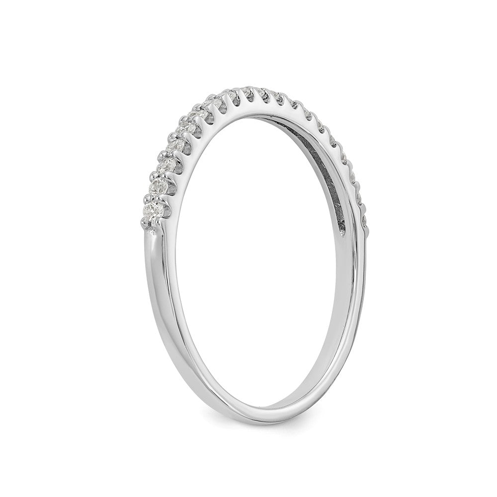 14K White Gold 1/5 carat Diamond Complete Wedding Band - 7