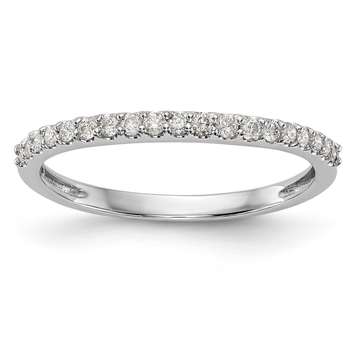 14K White Gold 1/5 carat Diamond Complete Wedding Band - 7