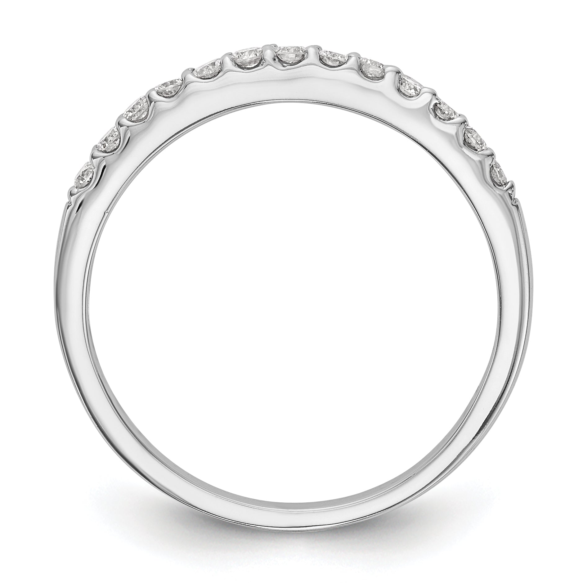 14K White Gold 1/4 carat Diamond Complete Wedding Band Secondary image