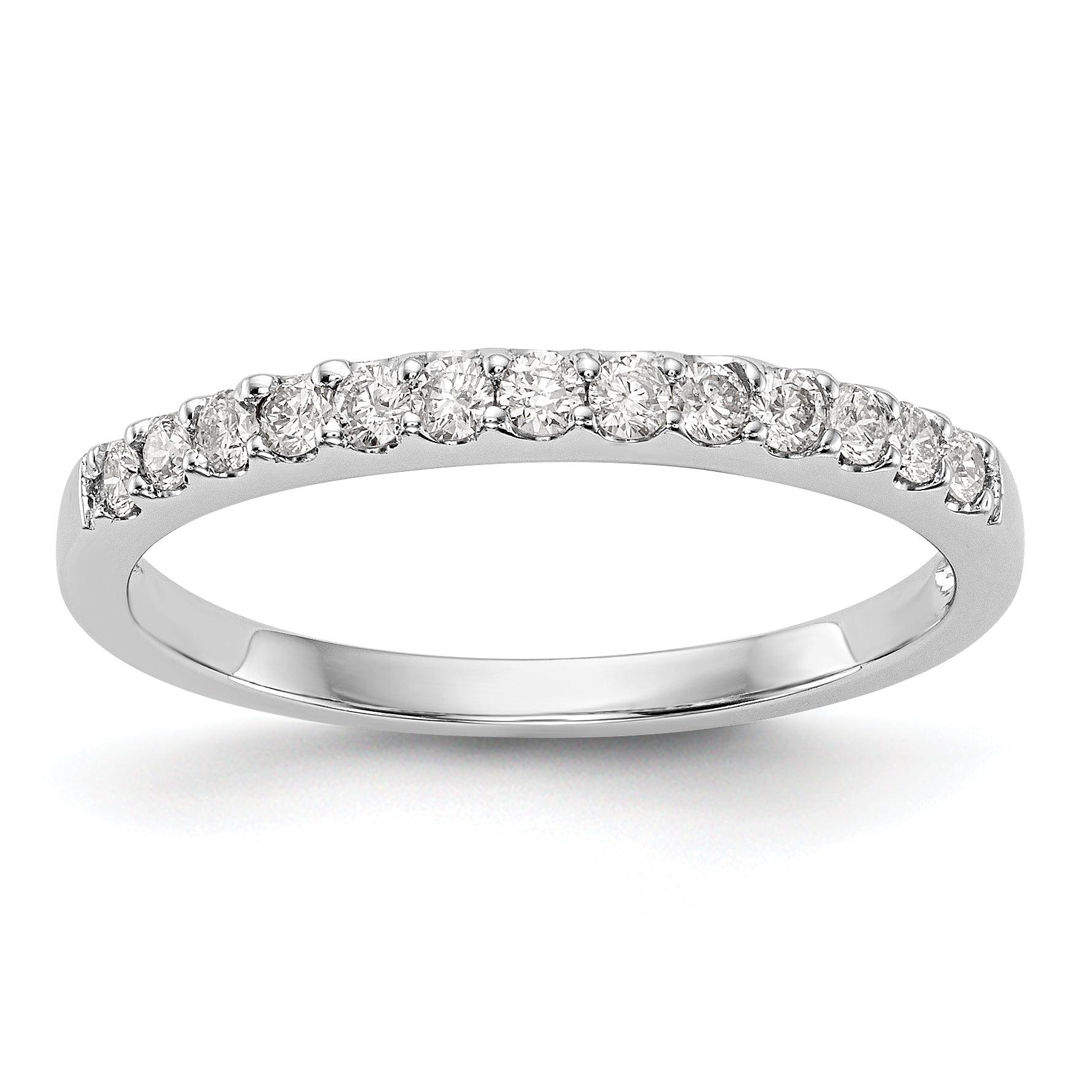 14K White Gold 1/4 carat Diamond Complete Wedding Band Main image