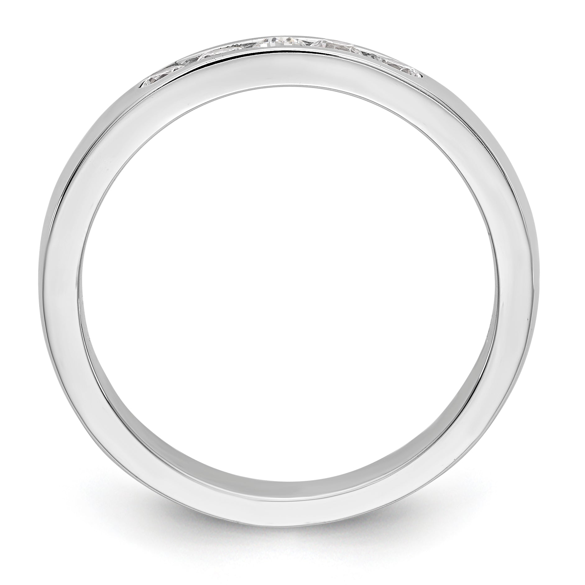 14K White Gold 5-Stone 1/4 carat Round Diamond Complete Channel Band - 6
