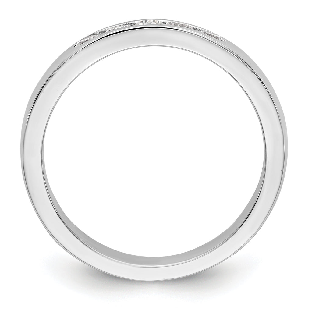 14K White Gold 5-Stone 1/4 carat Round Diamond Complete Channel Band