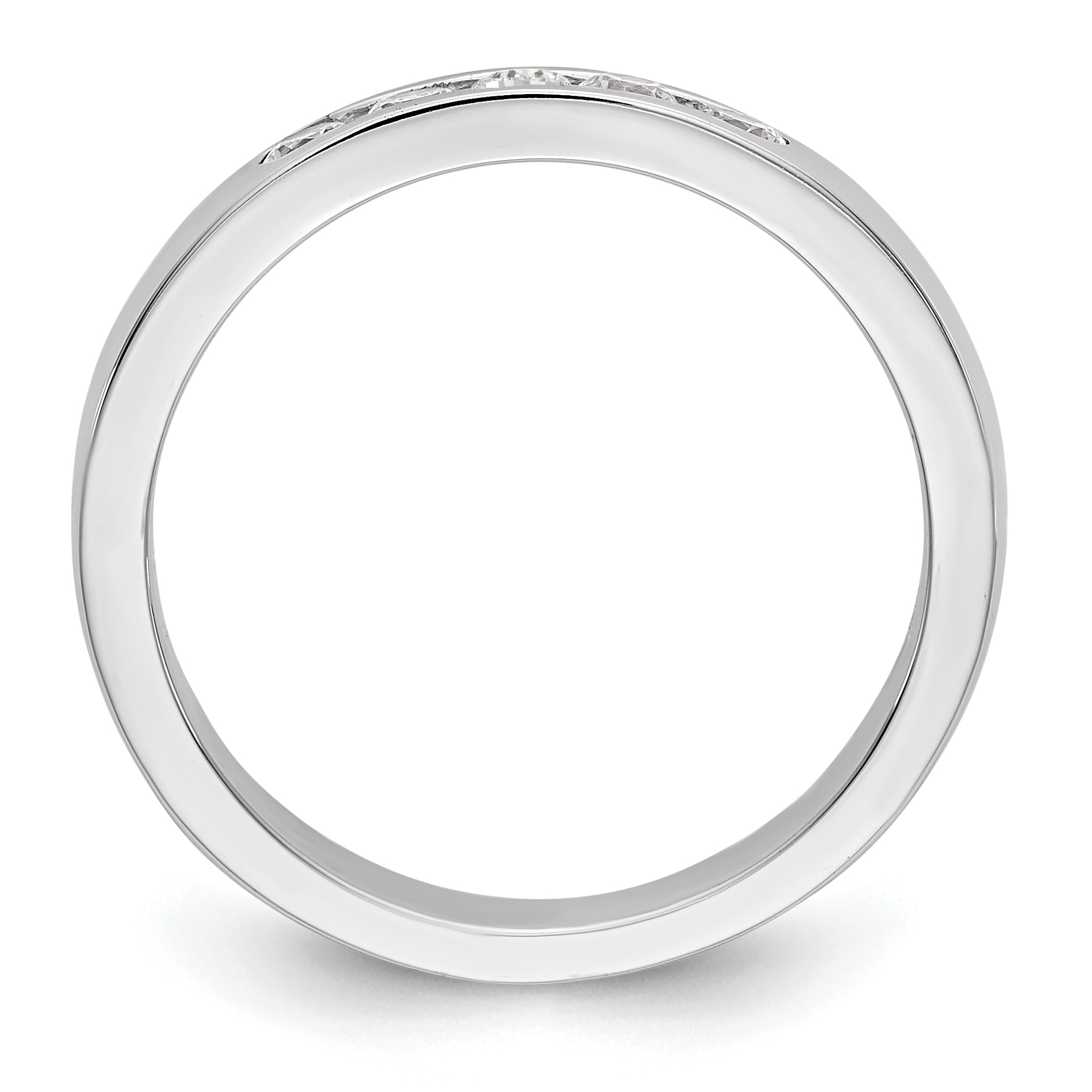 14K White Gold 5-Stone 1/4 carat Round Diamond Complete Channel Band