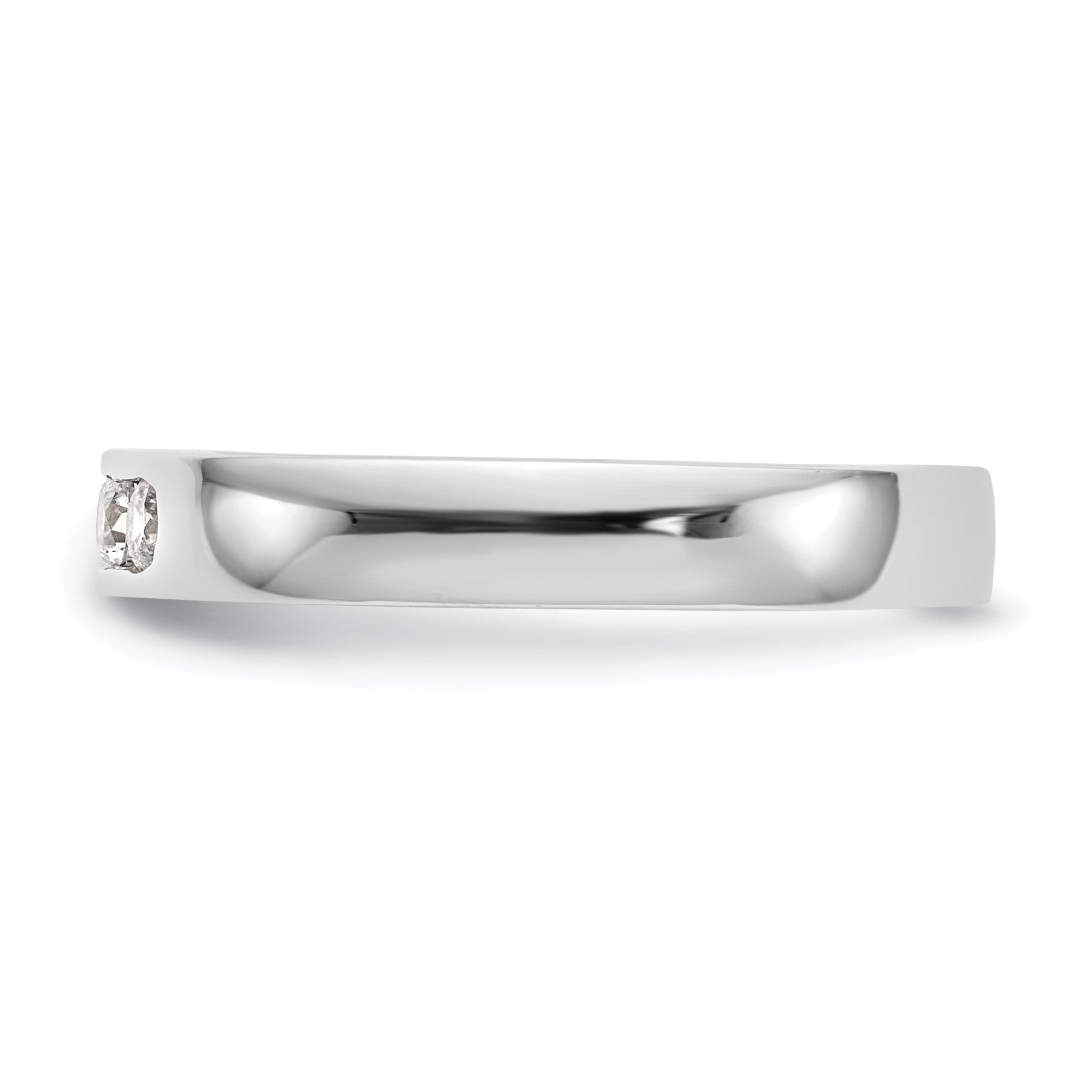 14K White Gold 5-Stone 1/4 carat Round Diamond Complete Channel Band