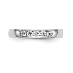 14K White Gold 5-Stone 1/4 carat Round Diamond Complete Channel Band - 6