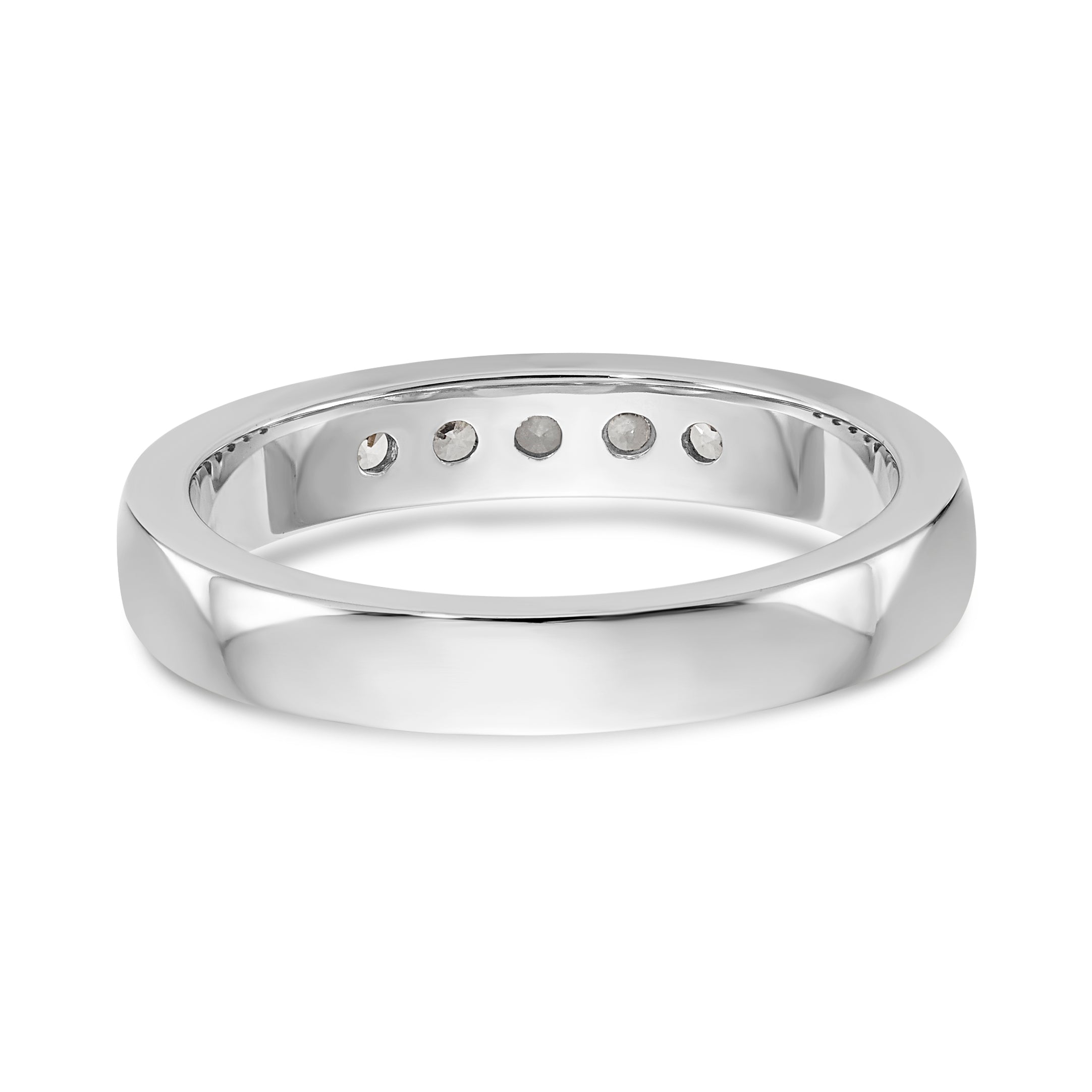 14K White Gold 5-Stone 1/4 carat Round Diamond Complete Channel Band - 6