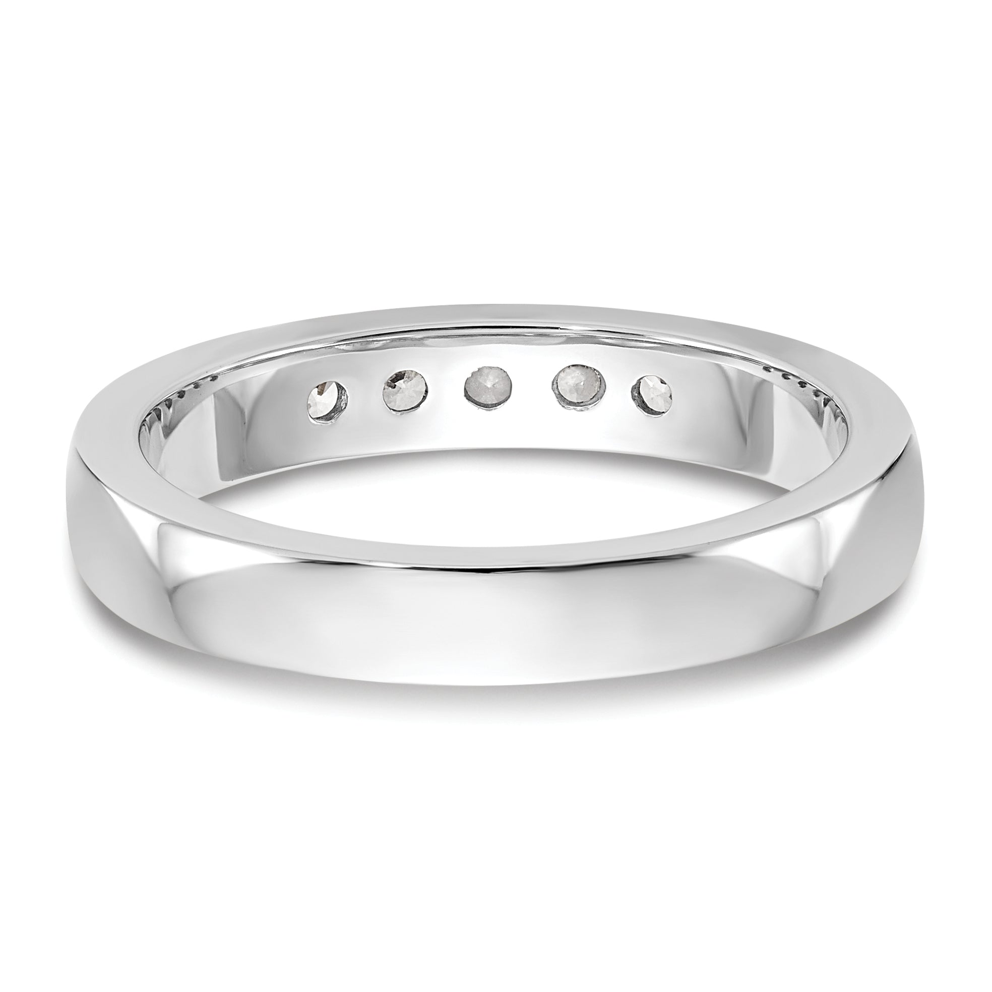 14K White Gold 5-Stone 1/4 carat Round Diamond Complete Channel Band