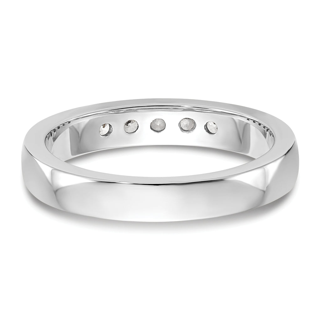 14K White Gold 5-Stone 1/4 carat Round Diamond Complete Channel Band