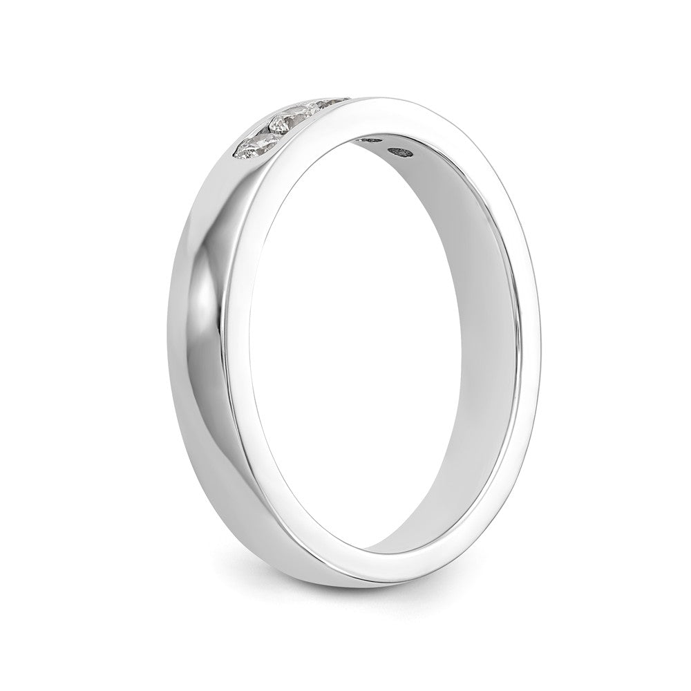 14K White Gold 5-Stone 1/4 carat Round Diamond Complete Channel Band - 6