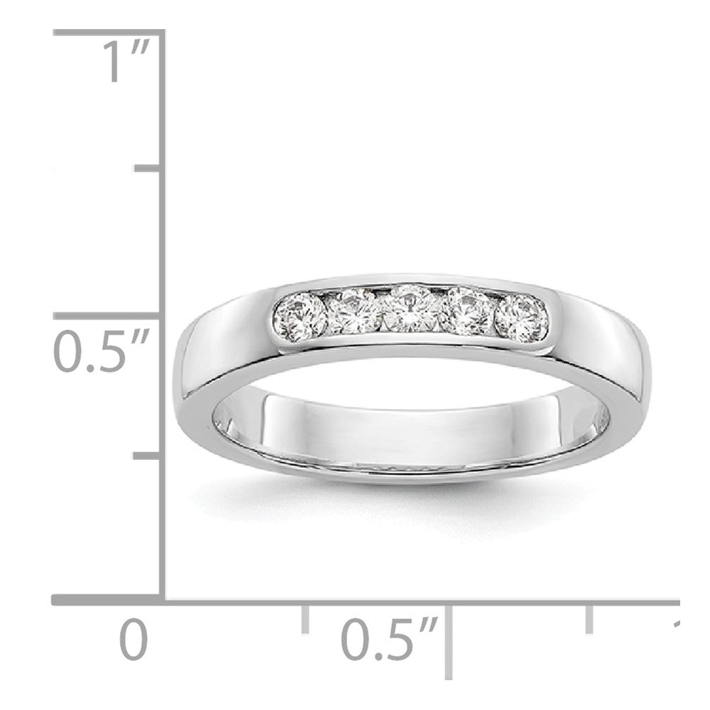 14K White Gold 5-Stone Diamond Channel Band