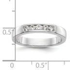 14K White Gold 5-Stone 1/4 carat Round Diamond Complete Channel Band