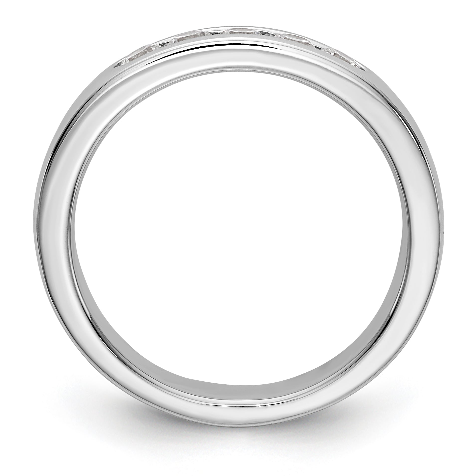 14K White Gold 5-Stone 1/3 carat Round Diamond Complete Channel Band - 6