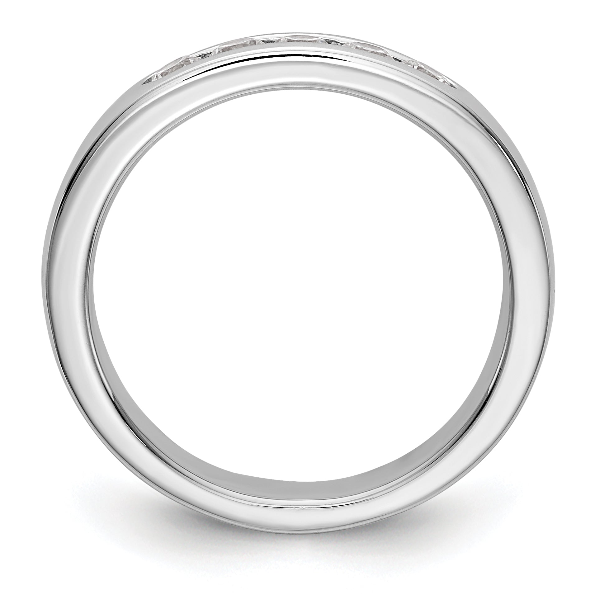 14K White Gold 5-Stone 1/3 carat Round Diamond Complete Channel Band Secondary image