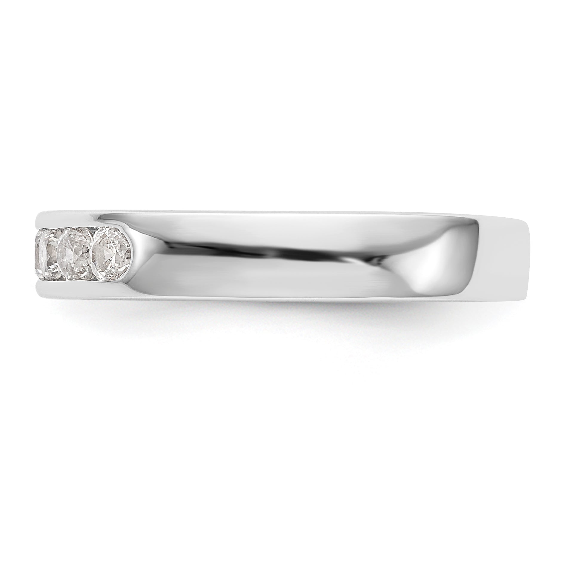 14K White Gold 5-Stone 1/3 carat Round Diamond Complete Channel Band - 6