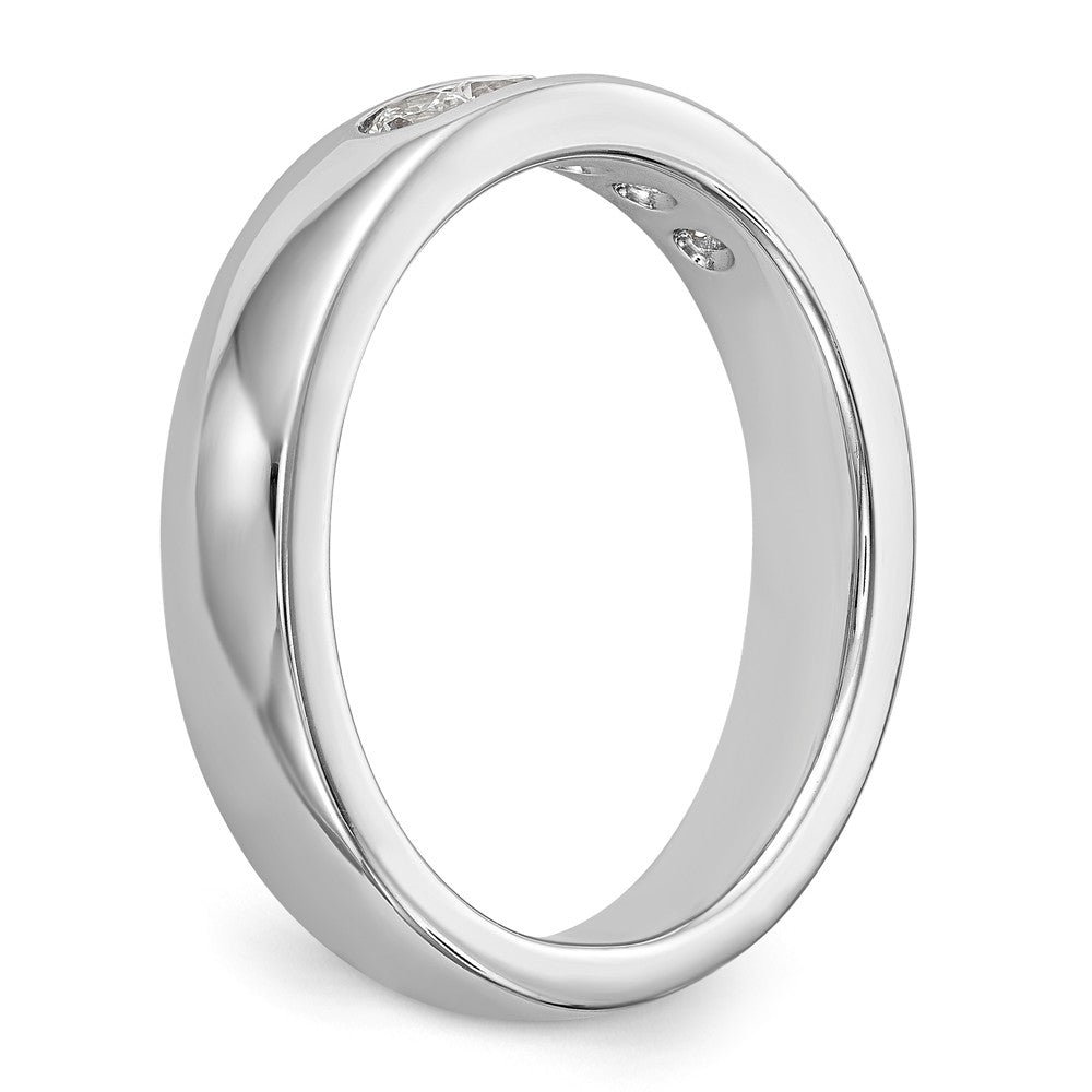14K White Gold 5-Stone 1/3 carat Round Diamond Complete Channel Band - 6