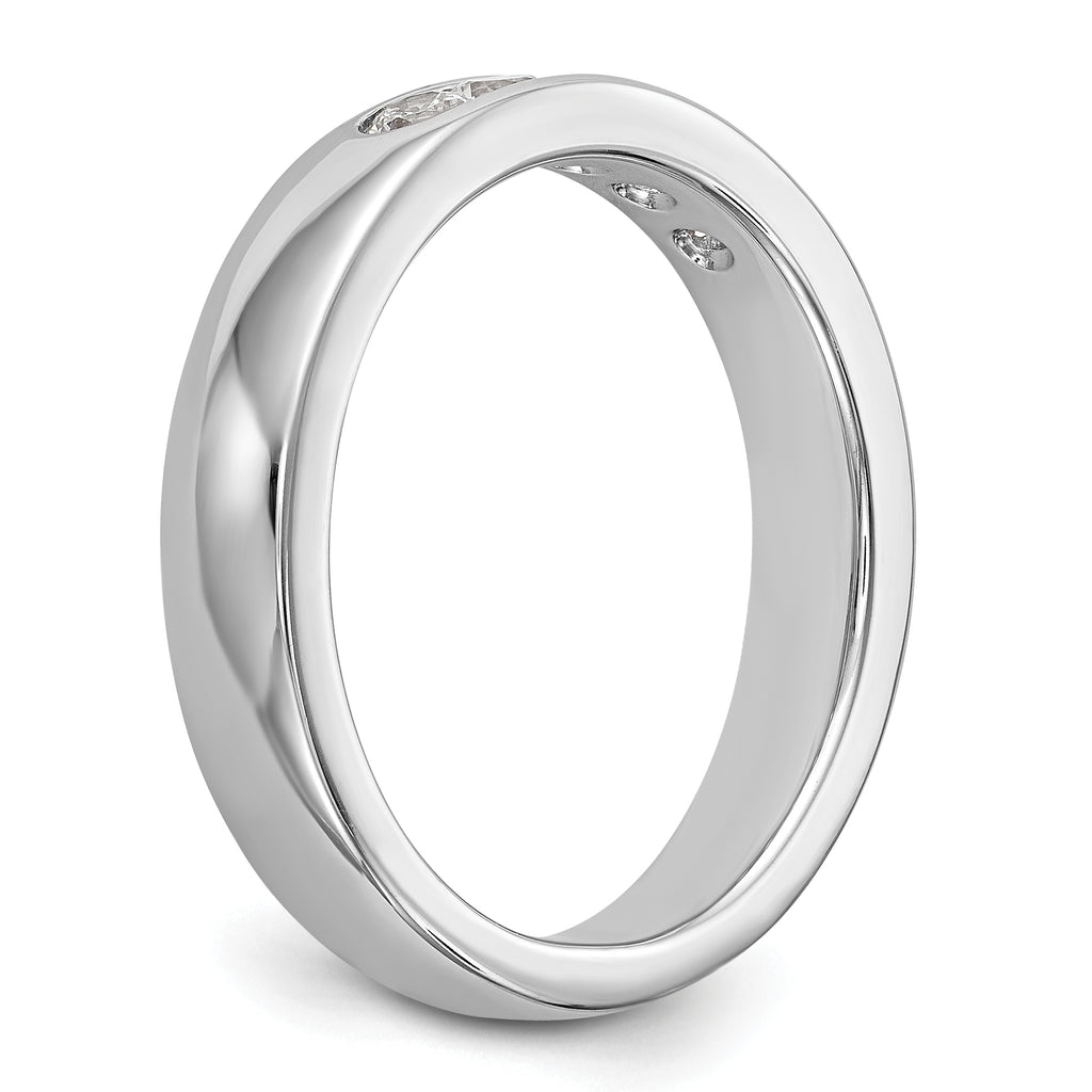 14K White Gold 5-Stone 1/3 carat Round Diamond Complete Channel Band