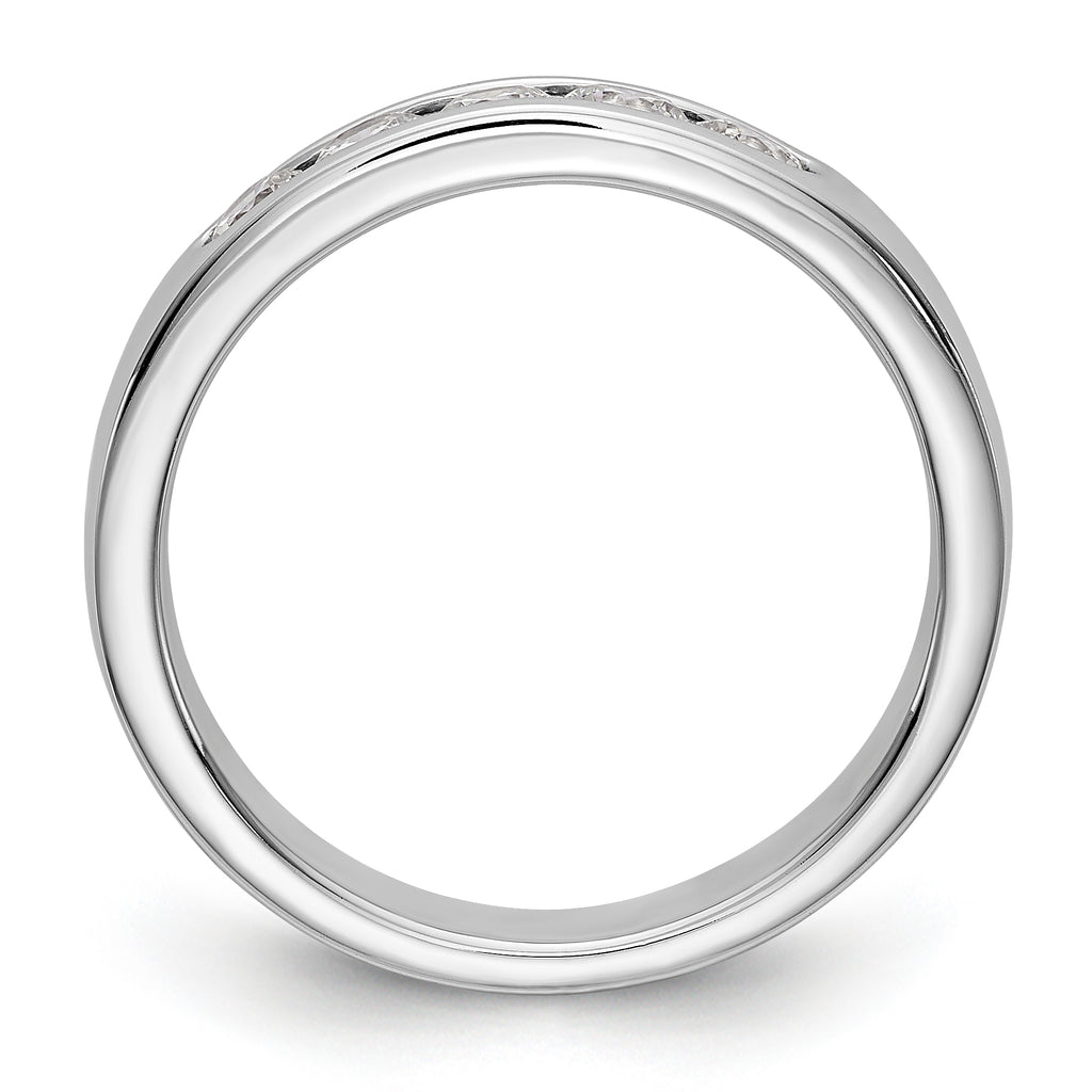 14K White Gold 5-Stone 1/2 carat Round Diamond Complete Channel Band