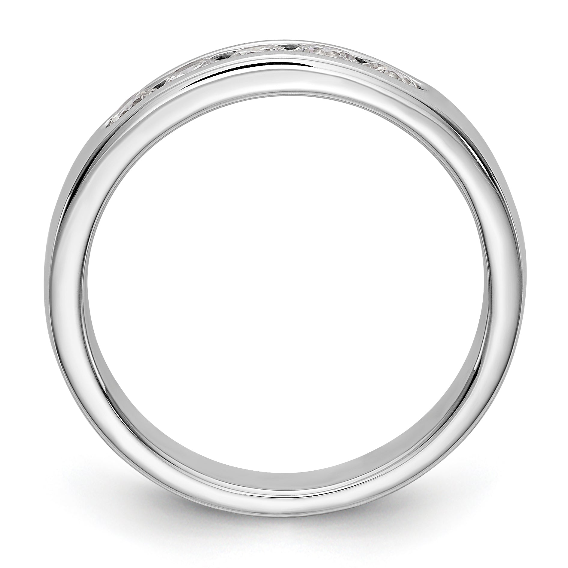 14K White Gold 5-Stone 1/2 carat Round Diamond Complete Channel Band