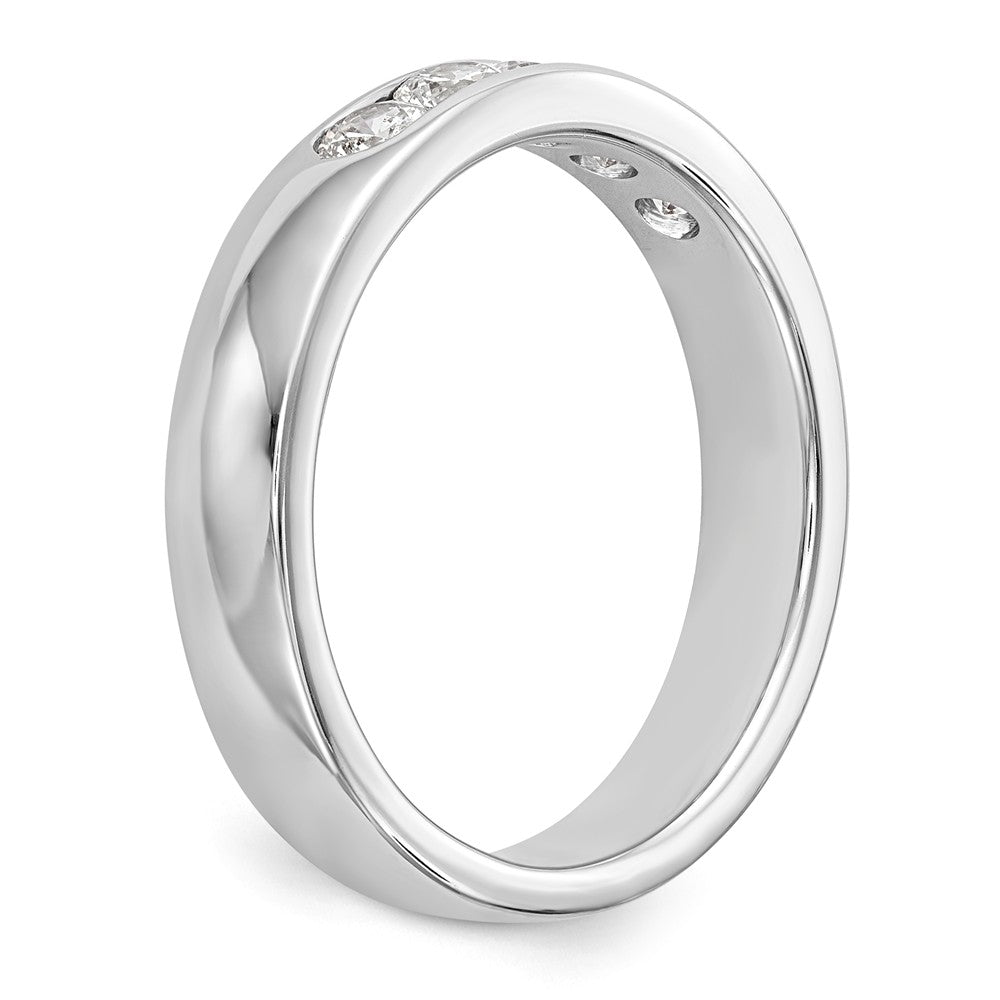 14K White Gold 5-Stone 1/2 carat Round Diamond Complete Channel Band