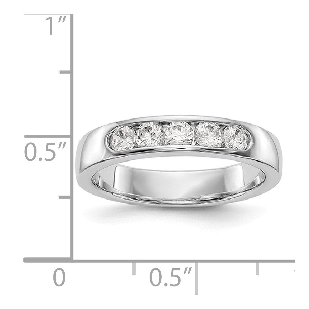 14K White Gold 5-Stone Diamond Channel Band