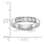 14K White Gold 5-Stone Diamond Channel Band
